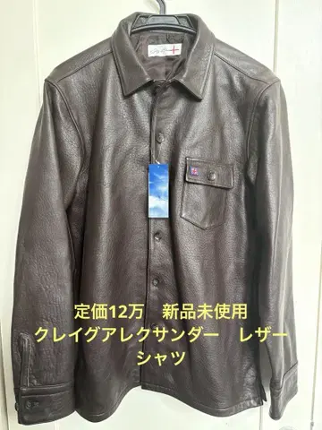 [새상품급] Craig Alexander 가죽 셔츠 블루종 정가 12만