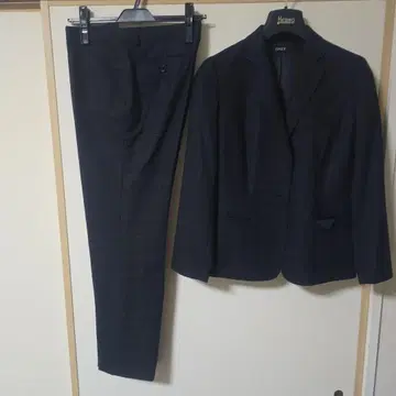 ONLY 여성용 다크 블루 체크 무늬 수트 셋업