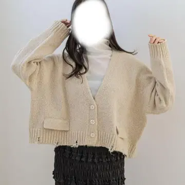 로리즈팜 MIX 크러쉬 숏 가디건