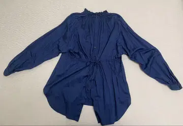 [ 새상품급 ] 투모로우랜드 네이비 2way 코튼 긴팔 셔츠 블라우스