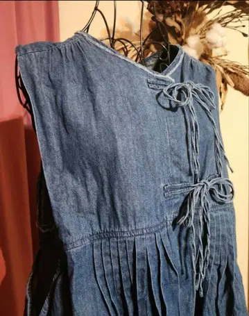 니코앤드 핀턱 2WAY 베스트 인디고 데님 베스트