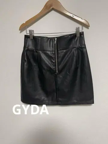 GYDA 인조 가죽 미니 스커트 치마바지 프론트 지퍼