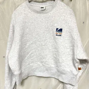 Kodak 크롭 맨투맨 트레이닝복 그레이 한국 크롭 돌먼