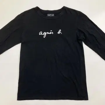 아네스베 agnes b 블랙 긴팔 로고 티셔츠
