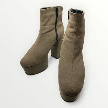 [ 에스페란자 ] 21.5cm: 하이힐 스웨이드 부티 (그레이)