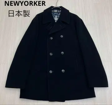 NEWYORKER 뉴요커 울 100% 피 코트 블랙 L