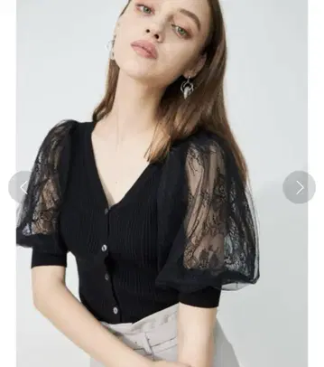 머큐리 듀오 가디건 2WAY 레이스 슬리브 니트 가디건