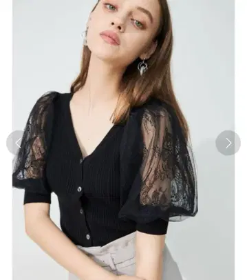 머큐리 듀오 가디건 2WAY 레이스 슬리브 니트 가디건