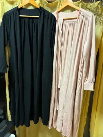 롱 원피스 블랙과 핑크 2세트