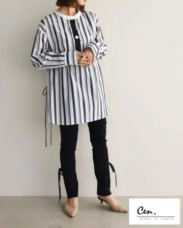 Cen. 스트라이프 튜닉 블라우스