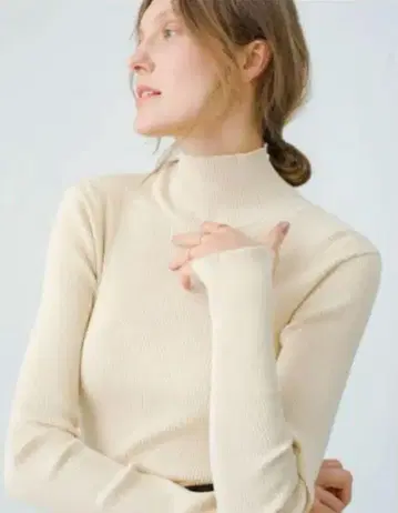 AURALEE RonHerman 별주 기가 리브 터틀넥 0 아이보리