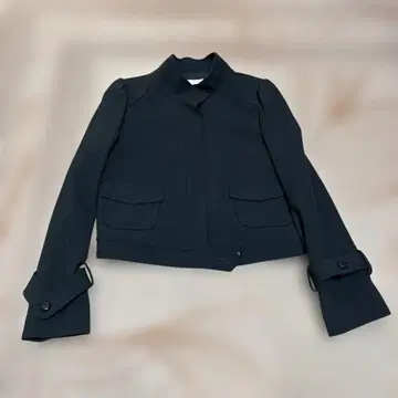 에프로브 블루 숏 어깨 퍼프 자켓