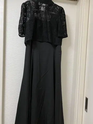 블랙 롱 드레스 레이스 볼레로 포함