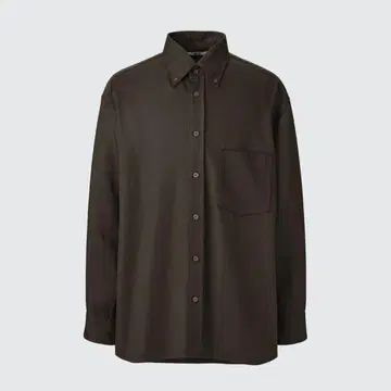UNIQLO U 드레이프 셔츠 다크 브라운 M