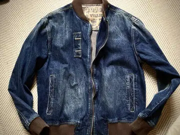미사용 다크 블루 인디고 데님 봄버 자켓 MA1 사이즈 L