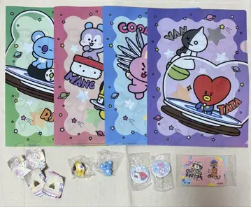 쿠라스시 BT21 클리어 파일 오리지널 피규어 오리지널 캔뱃지