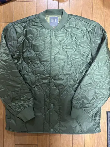 GAP 퀼팅 자켓 올리브 그린