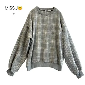 [ MISS.J ] 글렌체크 패턴 풀오버 트레이닝복 F a0954