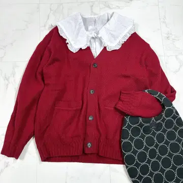 그린 라벨 릴랙싱 해밀턴 라무 V넥 가디건 빅 사이즈 빨간색