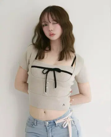 andmary Natalie ribbon set beige 앤드마리