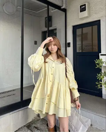 [ mideal ] 프릴 드로스트 튜닉 셔츠 원피스