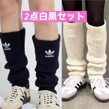 아디다스 레그 워머 2세트 블랙 화이트