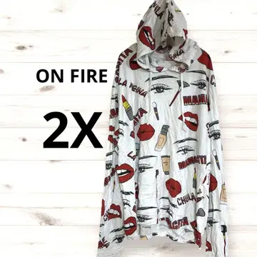 립 그래픽 후드티 2XL 사이즈 코튼 100% 올 패턴 개성있는 1점