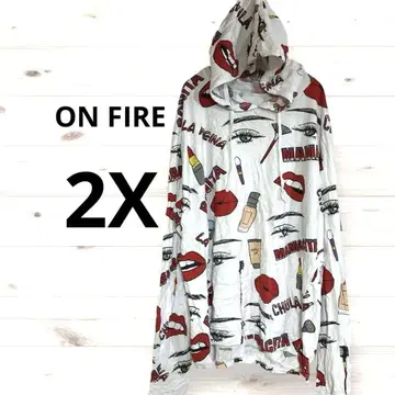 립 그래픽 후드티 2XL 사이즈 코튼 100% 올 패턴 개성있는 1점