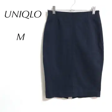 UNIQLO 무릎 기장 스커트 ( M ) 네이비 컬러 허리밴딩