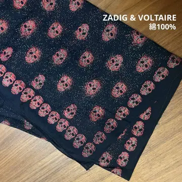 새상품급 ZADIG & VOLTAIRE 대형 스카프 스톨 해골 올 패턴