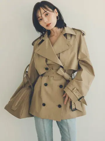 [ 새상품급 ] anuans 하프 오버 트렌치코트 S 사이즈