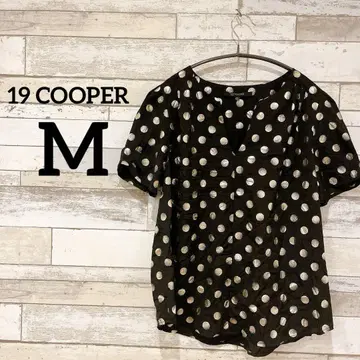 19 COOPER [ M ] 반팔 블라우스 블랙 금 도트 반팔 상의