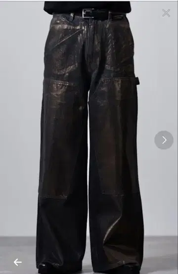 CLEL 특수 가공 더블니 데님 팬츠 애쉬 그레이 S 사이즈