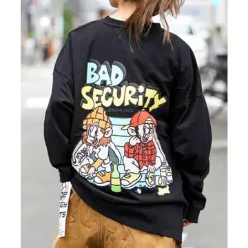 BAD SECURITY 긴팔 티셔츠 NEW JACK 블랙