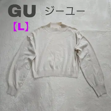 새상품급 GU 쇼트 기장 크루넥 니트 아이보리 L