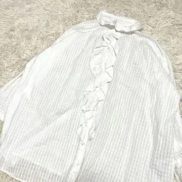dahl'ia 프릴 긴팔 셔츠 일본제 레이스 체크