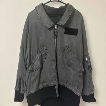 JEANASIS 리버서블 플라이트 자켓 블랙 x 블랙 데님