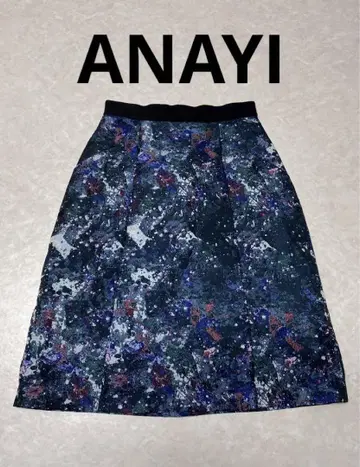 새상품급 ANAYI 아나이 페인트 자카드 턱 스커트