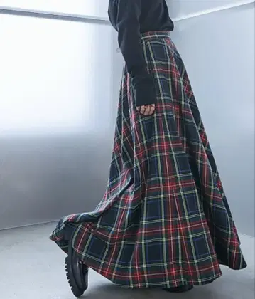 GEVS. 체크 롱 스커트 L 사이즈