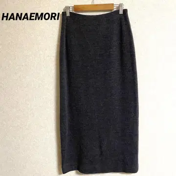HANAEMORI 그레이 롱 스커트 40 심플 고급 무지 깔끔함