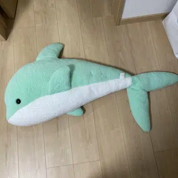 돌고래형 봉제 인형 민트 그린