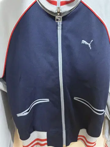 푸마 네이비 저지 트랙 자켓 MADE IN JAPAN