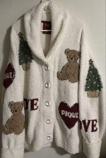 한정판 젤라또피케 크리스마스 곰 LOVE 하트 가디건