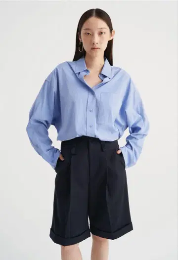 venica 베니카 big silhouette shirt 블루 셔츠