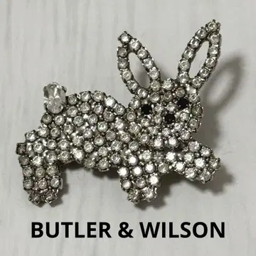 새상품급 BUTLER & WILSON 토끼 모티브 브로치 크리스탈
