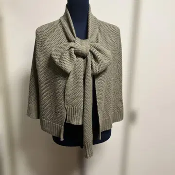 [ untitled 월드 ] 프론트 보타이 그레이지 판초 XL