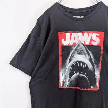 US 구제 의류 JAWS 조스 무비T셔츠 빅 프린트 블랙 XL