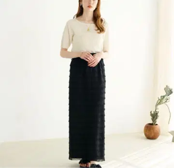 hinari 프릴 스커트 블랙 S