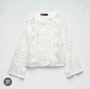 미사용 새상품! ZARA 크로셰 레이스 가디건 M 사이즈 화이트