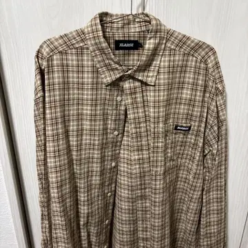 XLARGE 긴팔 플란넬 셔츠 L 브라운 계열 체크